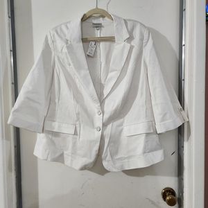 White Avenue 3/4 Sleeve Blazer